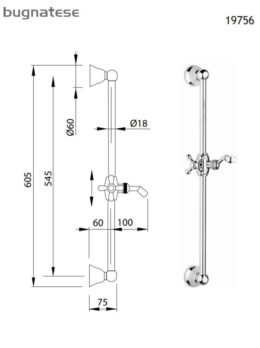 Βέργα Ντουζ Retro 60,5 εκ. BUGNATESE Χρωμέ - Image 2