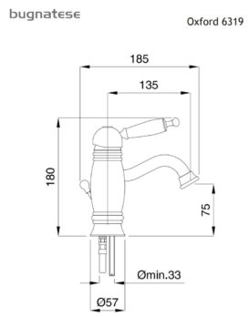 Μπαταρία Νιπτήρος OXFORD BUGNATESE Χρωμέ - Image 2