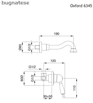 Μπαταρία Νιπτήρος Τοίχου OXFORD BUGNATESE - Image 5