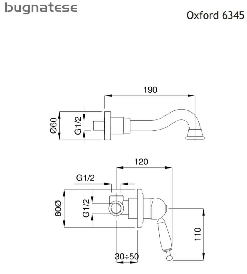 Μπαταρία Νιπτήρος Τοίχου OXFORD BUGNATESE - Image 5