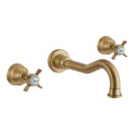 Μπαταρία Νιπτήρος Τοίχου 3 Οπών PRINCETON BUGNATESE Bronze