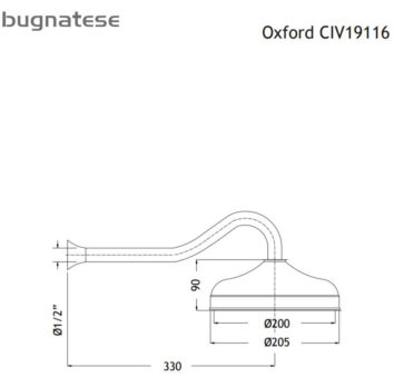 Κεφαλή Ντουζ 20εκ. + Βραχίονας OXFORD - Image 5