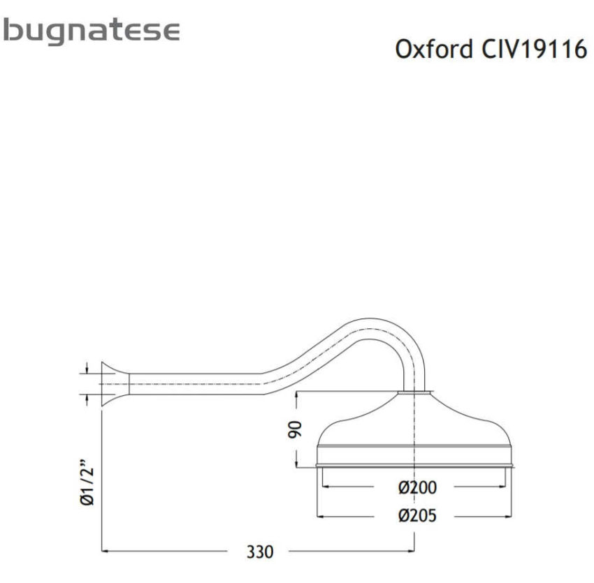 Κεφαλή Ντουζ 20εκ. + Βραχίονας OXFORD - Image 5