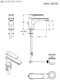 Μπαταρία Νιπτήρος KLINT EURORAMA Χρωμέ - Image 2