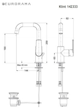 Μπαταρία Νιπτήρος KLINT EURORAMA Χρωμέ - Image 2
