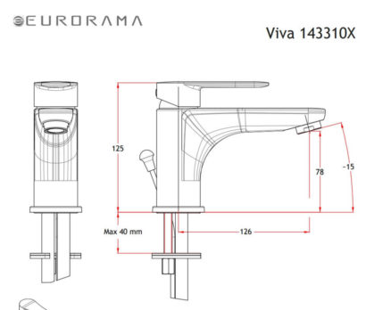 Μπαταρία Νιπτήρος VIVA PLUS EURORAMA Χρωμέ - Image 2