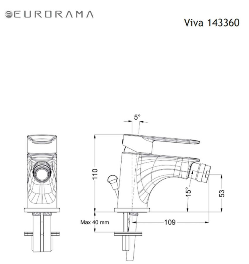 Μπαταρία Μπιντέ VIVA EURORAMA Χρωμέ - Image 2