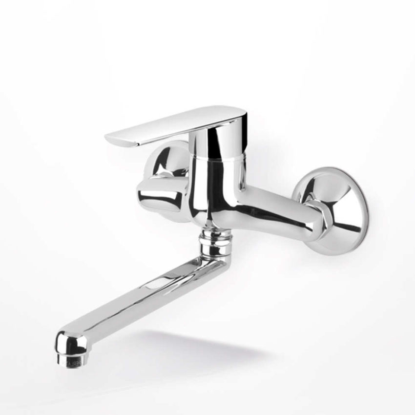 202-143400-100 Μπαταρία Νεροχύτη Τοίχου VIVA EURORAMA Χρωμέ - Image 1