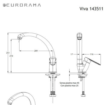 Μπαταρία Νεροχύτη VIVA EURORAMA Χρωμέ - Image 2