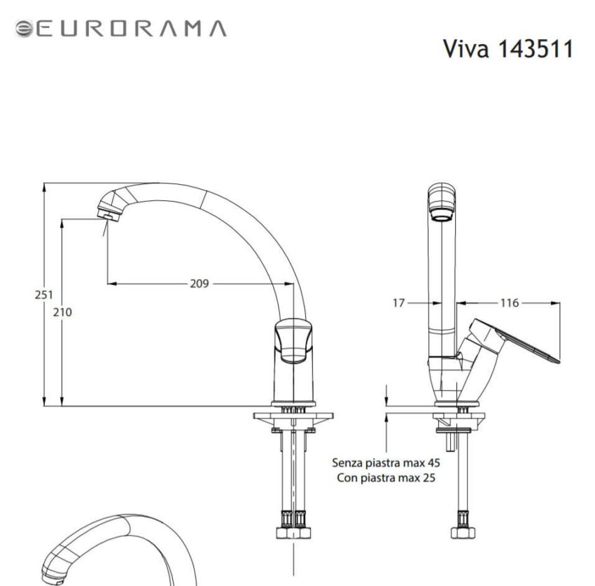 202-143511-100-2 Μπαταρία Νεροχύτη VIVA EURORAMA Χρωμέ - Image 2