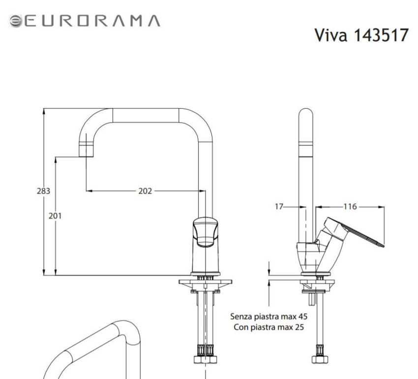 202-143517-100-2 Μπαταρία Νεροχύτη VIVA EURORAMA Χρωμέ - Image 2