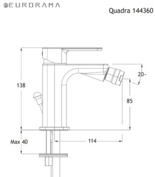 Μπαταρία Μπιντέ QUADRA EURORAMA Χρωμέ - Image 2