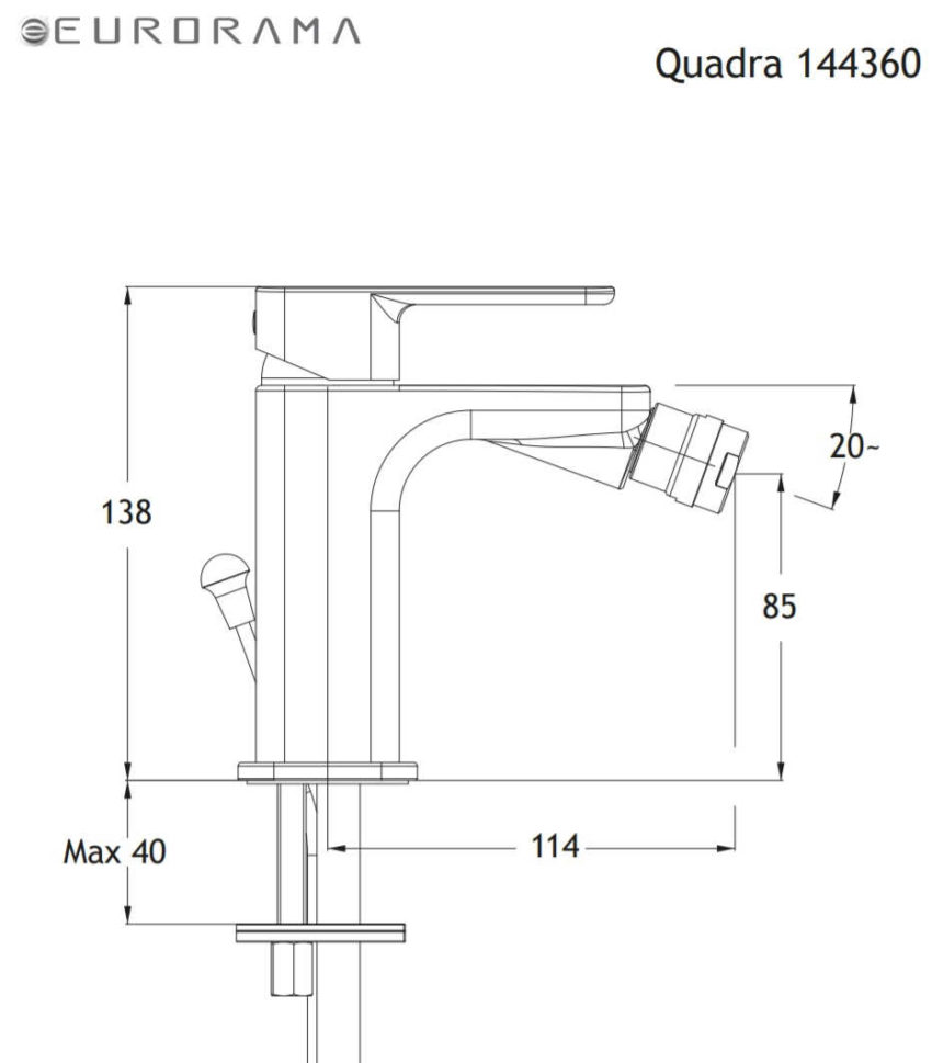 Μπαταρία Μπιντέ QUADRA EURORAMA Χρωμέ - Image 2