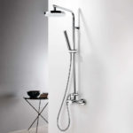 Μπαταρία Ντουζ + Σταθερή Κολώνα και Κεφαλή TONDA Χρωμέ