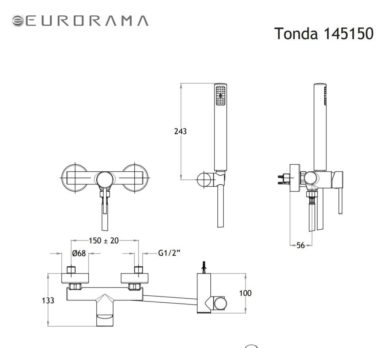 Μπαταρία Ντουζ TONDA EURORAMA - Image 4
