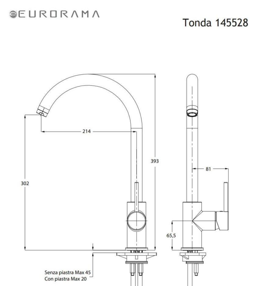 Μπαταρία Νεροχύτη TONDA EURORAMA Μαύρο Ματ - Image 2