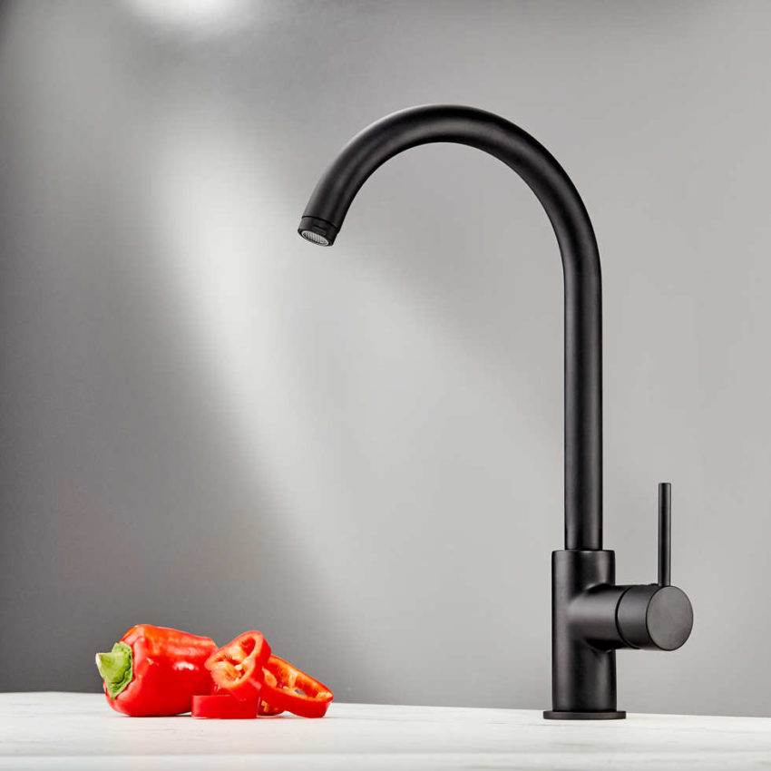 202-145528-400 Μπαταρία Νεροχύτη TONDA EURORAMA Μαύρο Ματ - Image 1