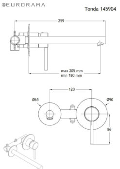 Μπαταρία Νιπτήρος Τοίχου TONDA EURORAMA - Image 5
