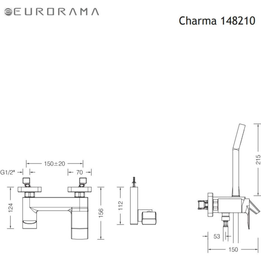 Μπαταρία Λουτρού CHARMA EURORAMA Χρωμέ - Image 2