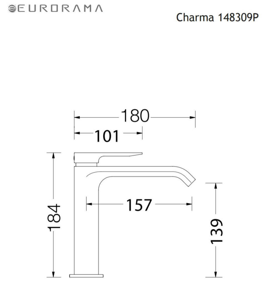 Μπαταρία Νιπτήρος Μεσαία με Βαλβίδα Clic-Clac CHARMA EURORAMA Χρωμέ - Image 2