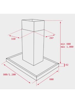 Teka Dh2 985 Island EcoPower Inox Απορροφητήρας Καμινάδα Οροφής 90cm - Image 2