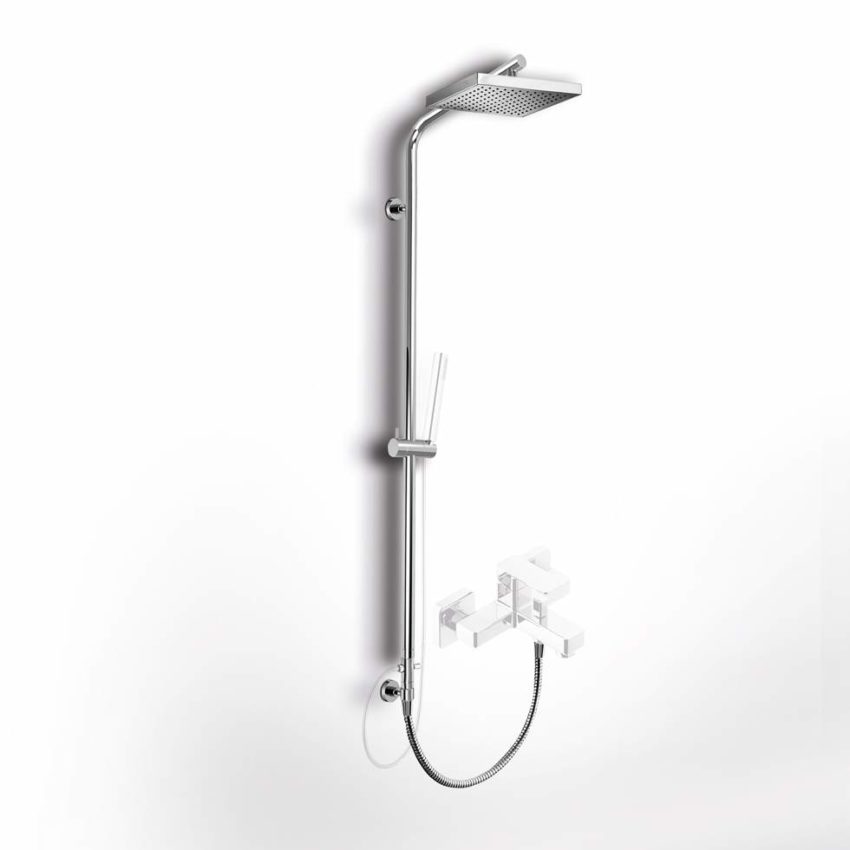 202-51404S-100-1 Κολώνα Ντουζ Y117 εκ. με Κεφαλή Ντουζ 20x20 Και Εκτροπέα - Image 1