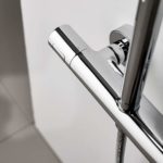 Μπαταρία Ντουζ + Σταθερή Κολώνα και Κεφαλή THERMO ROUND EURORAMA Χρωμέ - Image 2