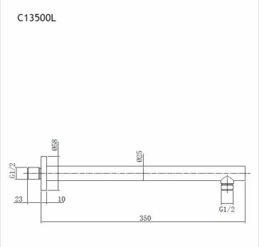 Βραχίονας Τοίχου Στρόγγυλο Φ25mm 35εκ. EURORAMA Χρωμέ - Image 3
