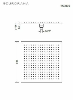 Κεφαλή Ντουζ Τετράγωνη 40x40 EURORAMA Χρωμέ - Image 2