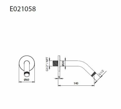 Βραχίονας Τοίχου EMOTION 14 εκ. Χρωμέ - Image 4