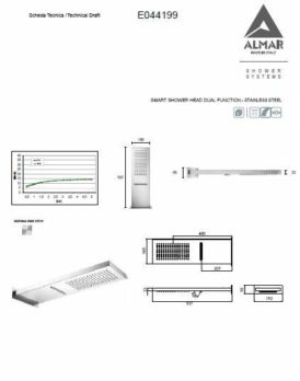 Κεφαλή Ντουζ Καταρράκτης 19,2x5,5 Διπλής Ροής Inox Χρωμέ - Image 4
