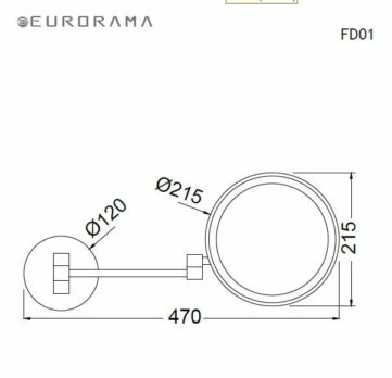 Καθρέφτης LED Μεγεθυντικός Στρόγγυλο Φ21,5 EURORAMA Χρωμέ - Image 2
