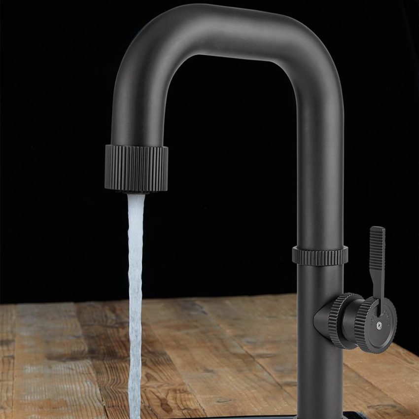 Μπαταρία Νεροχύτη RAW Υψηλή Χωρίς Α/Β VICARIO Μαύρο Ματ - Image 2