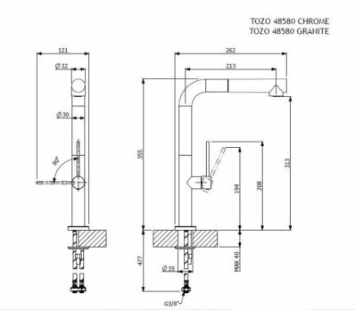 Μπαταρία Νεροχύτη TOZO - Image 4