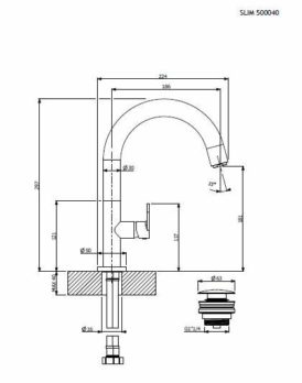 Μπαταρία Νιπτήρος Μεσαία Slim VICARIO - Image 5