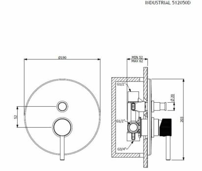 Μίκτης Εντοιχισμού με Εκτροπέα INDUSTRIAL VICARIO - Image 4