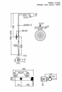 Μπαταρία Ντουζ + Επέκταση Κολώνα και Κεφαλή INDUSTRIAL VICARIO - Image 4