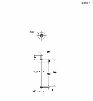 Βραχίονας Οροφής Στρόγγυλος 20cm VICARIO Brushed Gold - Image 2