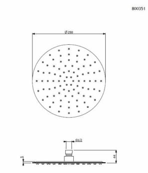 Βραχίονας Οροφής Στρόγγυλος 20cm VICARIO Brushed Gold - Image 3