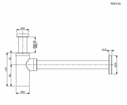 Σιφώνι Νιπτήρος Minimal VICARIO Brushed Gold - Image 2