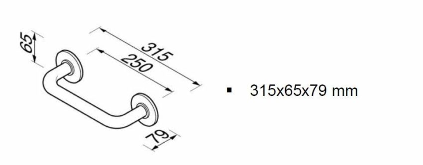 Λαβή Λουτρού 25CM GEESA Χρωμέ - Image 2