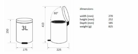 Χαρτοδοχείο Επιδαπέδιο 3L Ανοξείδωτο GEESA Inox - Image 4