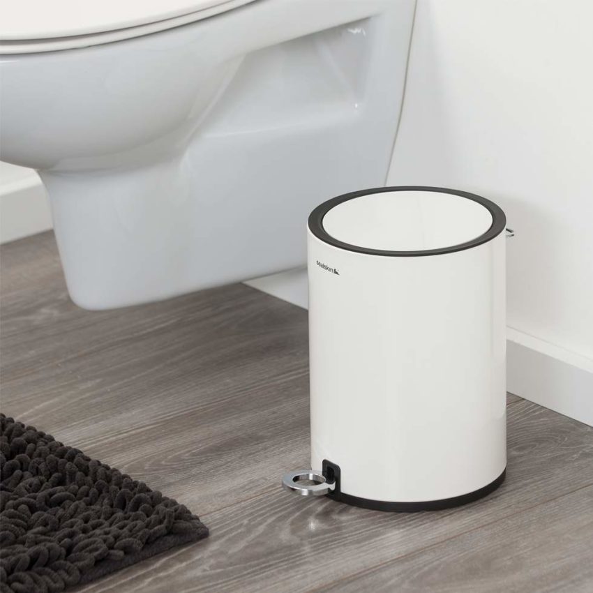 Χαρτοδοχείο Επιδαπέδιο 3L Ανοξείδωτο GEESA Λευκό - Image 3