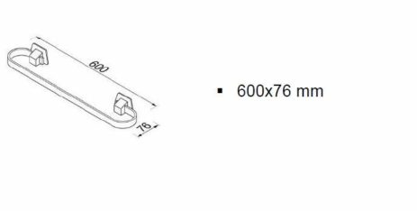 Πετσετοκρεμάστρα Σταθερή Μονή 60CM GEESA Χρωμέ - Image 3