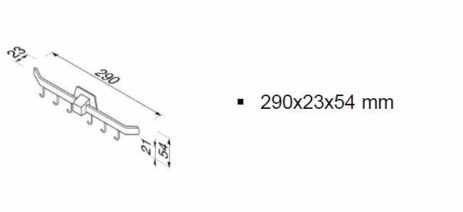 Κρεμάστρα 6 Αγκίστρων GEESA Χρωμέ - Image 2