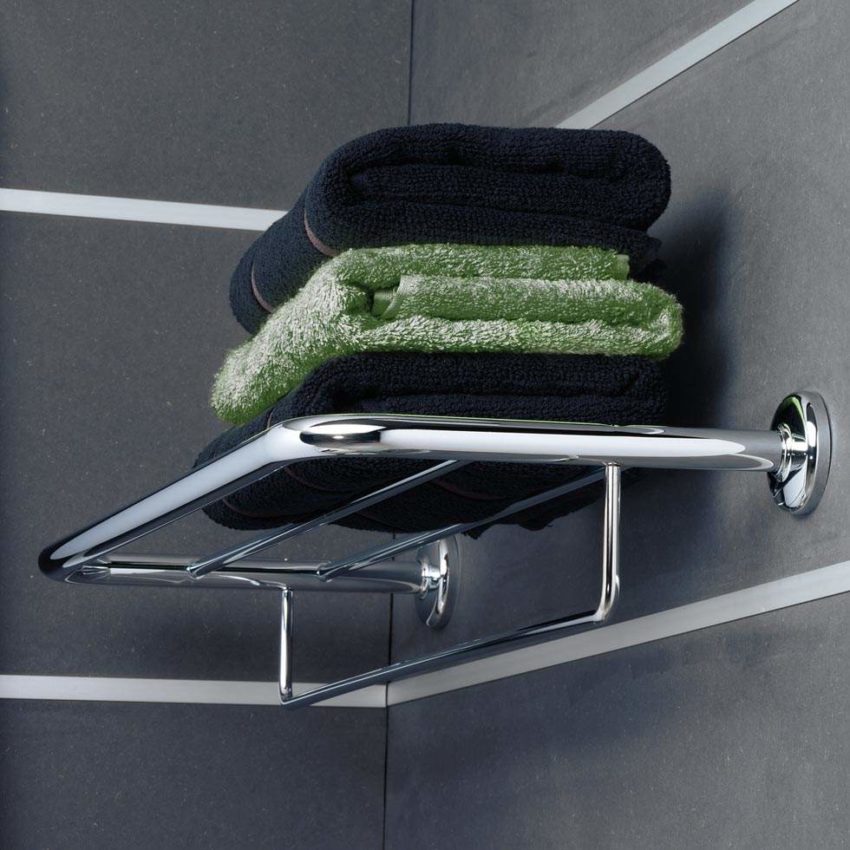 Ράφι για Πετσέτες με Πετσετοκρεμάστρα 60 CM GEESA Χρωμέ - Image 2