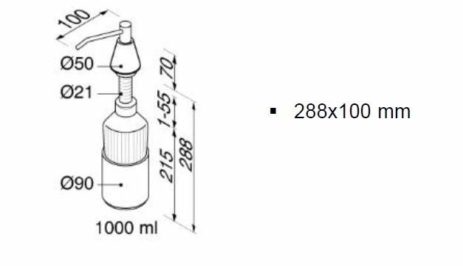 Διανομέας Επικαθήμενος 1000ml GEESA Χρωμέ - Image 2