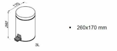 Χαρτοδοχείο Επιδαπέδιο 3L GEESA Χρωμέ - Image 2