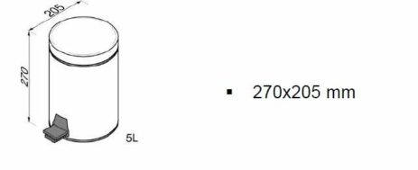 Χαρτοδοχείο Επιδαπέδιο 5L GEESA Χρωμέ - Image 2