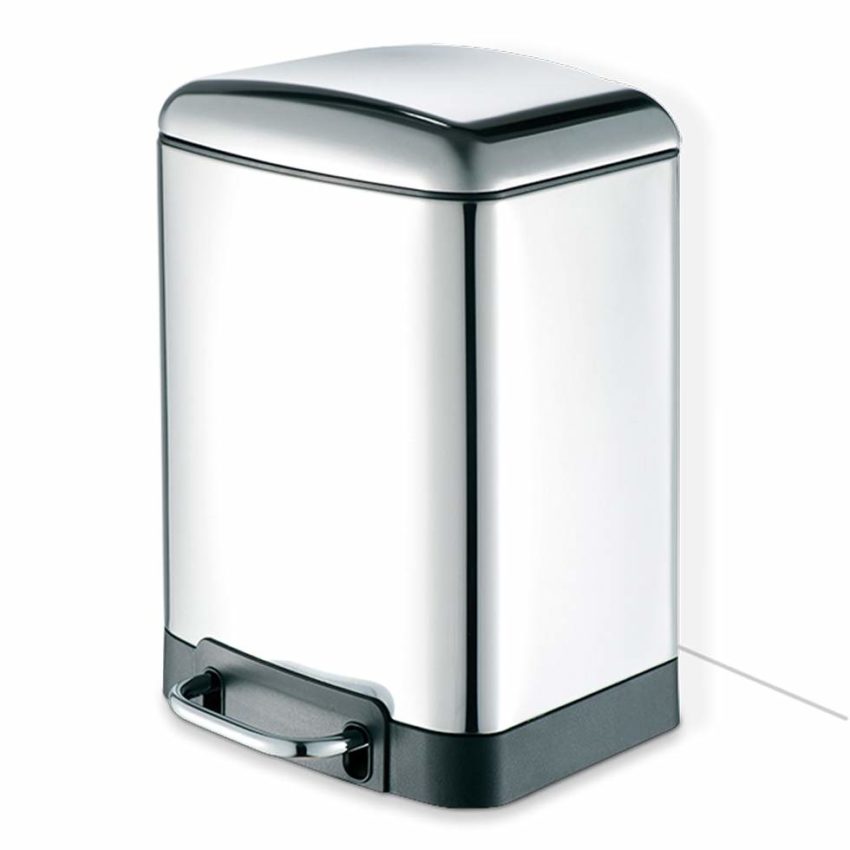 300-646-100-1 Χαρτοδοχείο Επιδαπέδια 6L Soft-Close GEESA Inox Χρωμέ - Image 1